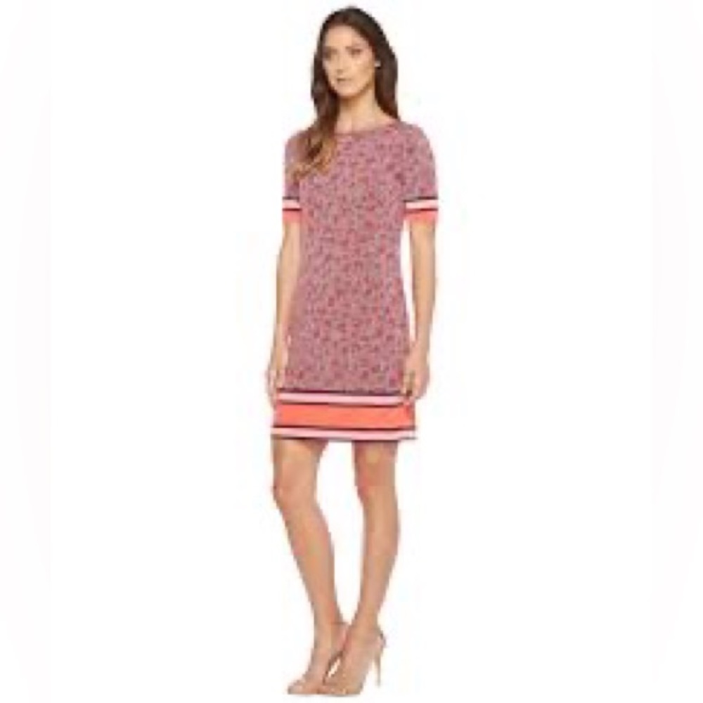 Michael Kors stretch knit dress, pink and orange size medium